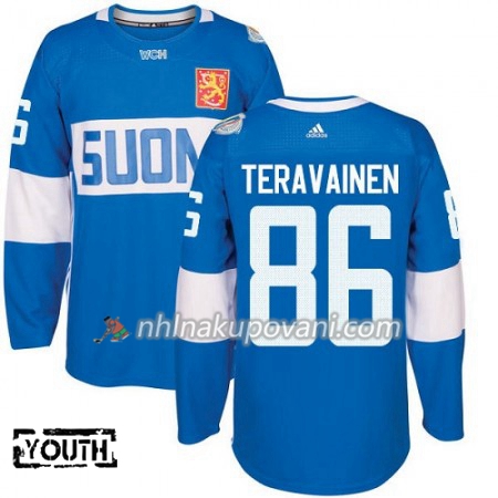 Finsko Dresy Teuvo Teravainen 86 Světový pohár v ledním hokeji 2016 Modrá Premier - Dětské Finsko Dresy Teuvo Teravainen 86 Světový pohár v ledním hokeji 2016 Modrá Premier - Dětské